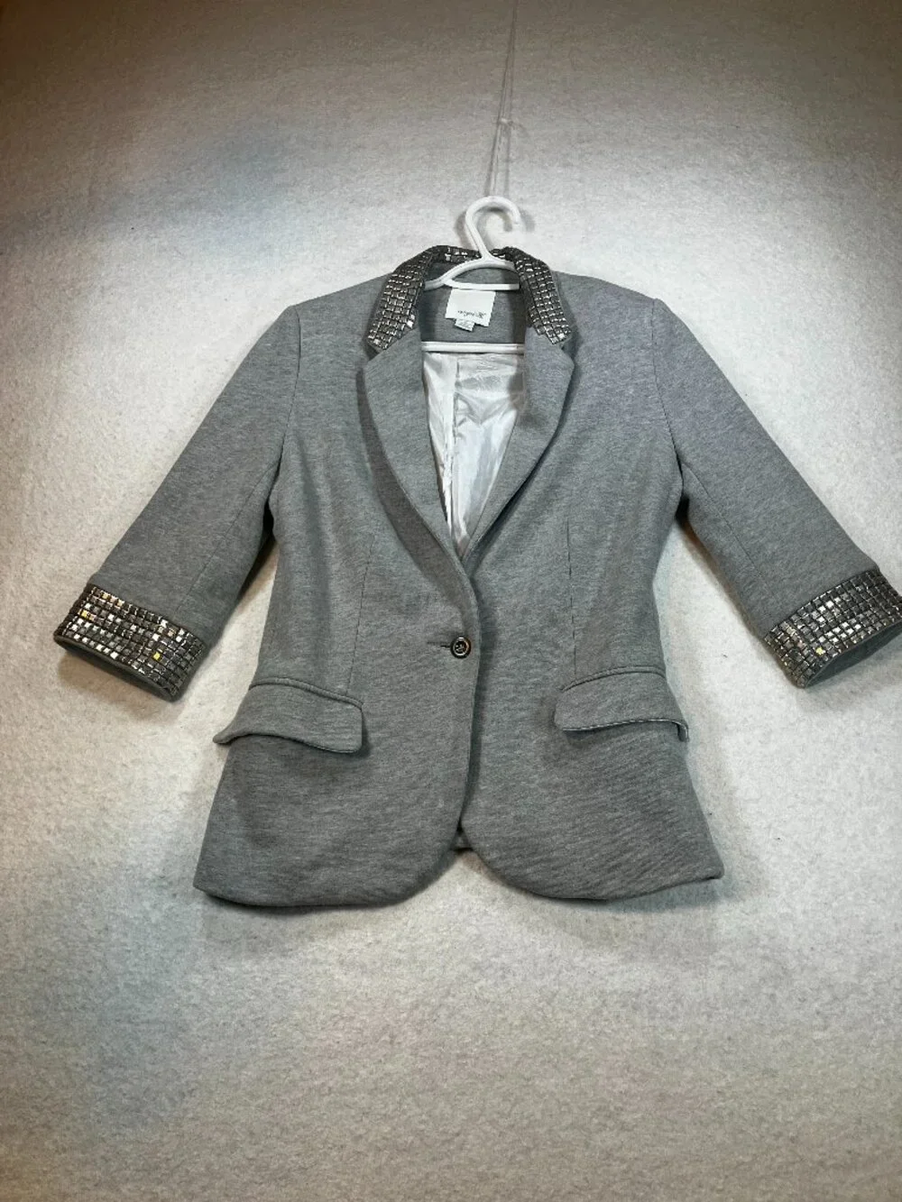 aryn k Grey Embellished Studded Blazer Jacket Womens‎ M